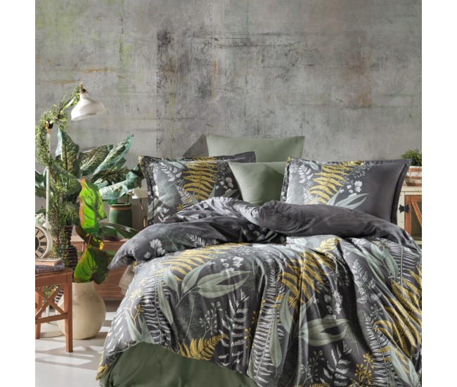 Lenjerie de pat satin clasy king size (botanica)